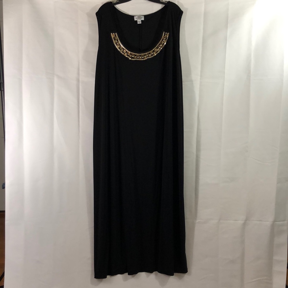 Slinky Metallic Detail Black Maxi